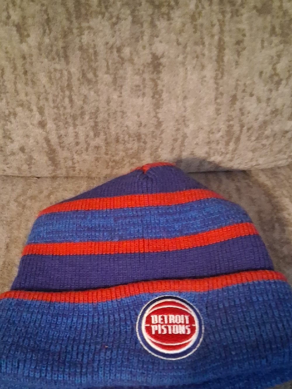 Detroit Pistons Blue & Red Knit Beanie Hat